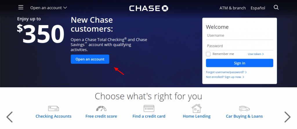 chase online my account