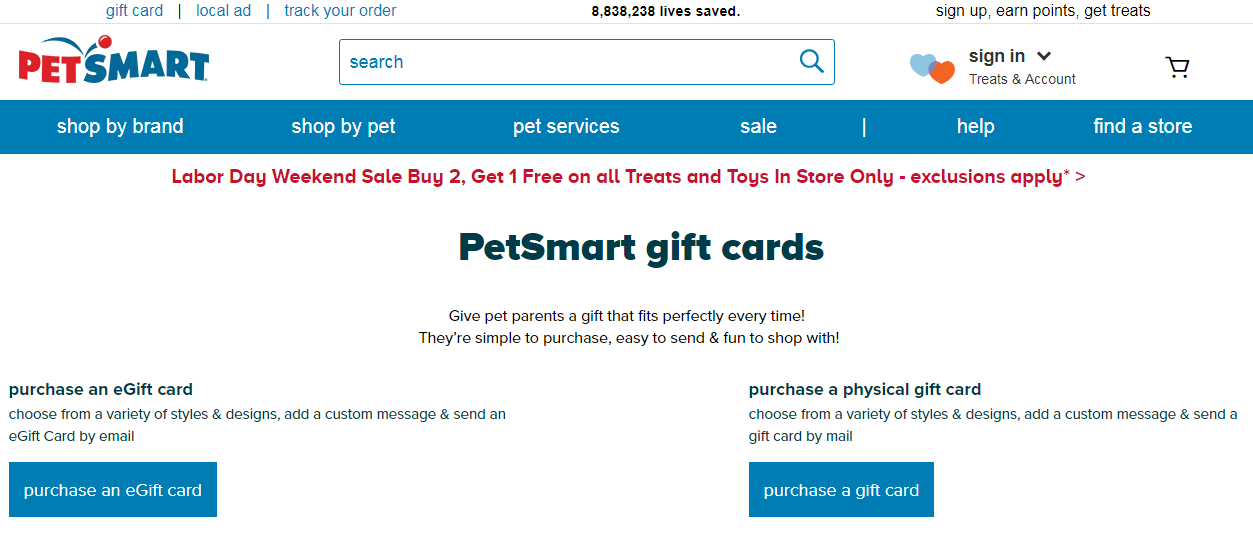 PetSmart Gift Card Balance