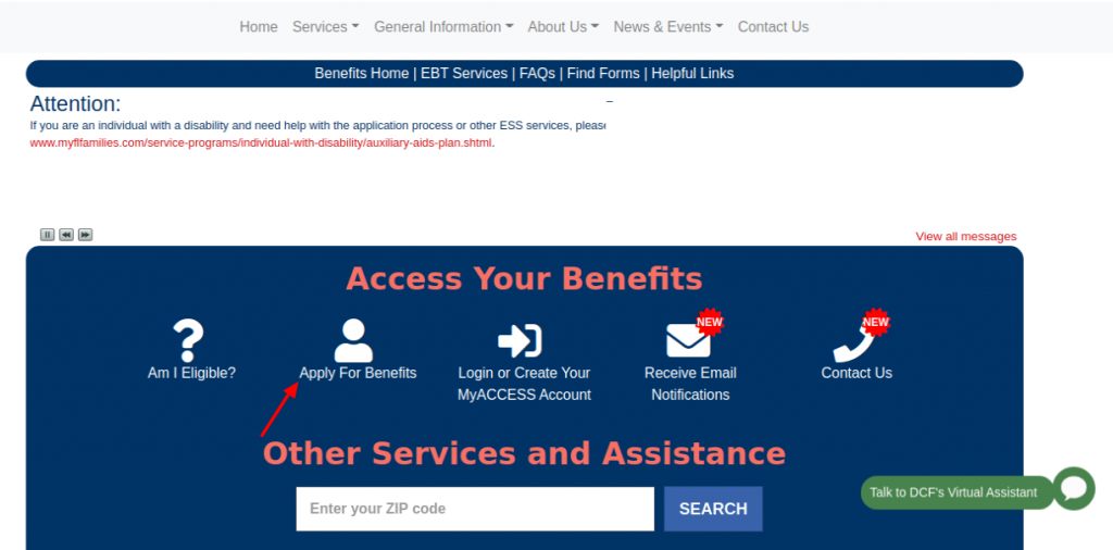 Access to My Florida Benefits Account